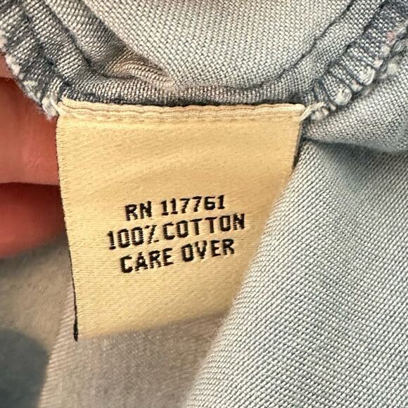 Speed Limit Mph Blue Off-Shoulder Embroidered Ruffle Sleeve Top Size M Cotton - Picture 8 of 9